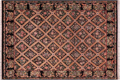 handmade Transitional Bakhtair Black Black Hand Knotted RECTANGLE 100% WOOL area rug 9x12