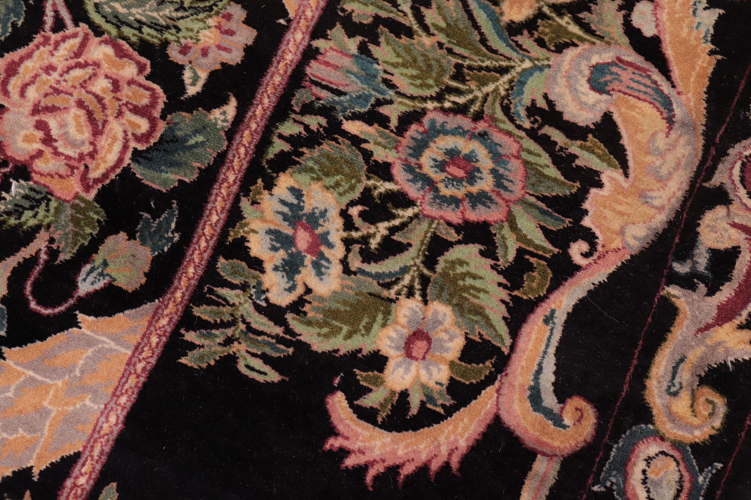 handmade Transitional Bakhtair Black Black Hand Knotted RECTANGLE 100% WOOL area rug 9x12