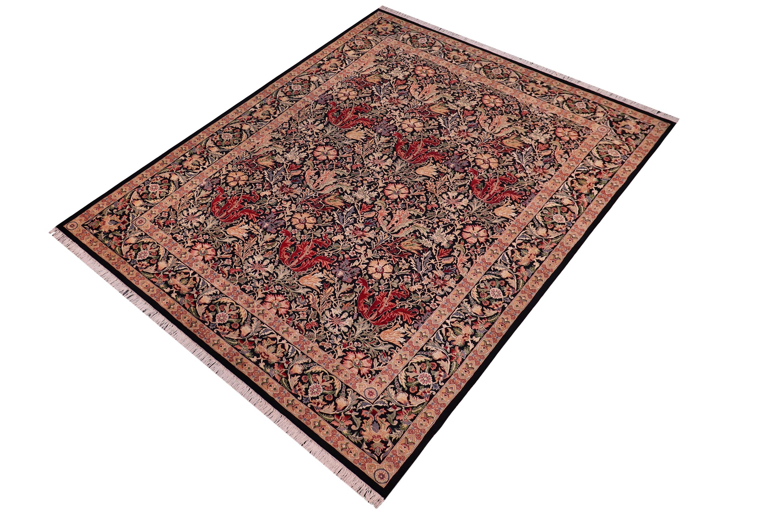 handmade Transitional Gulshanayub Black Black Hand Knotted RECTANGLE 100% WOOL area rug 9x12