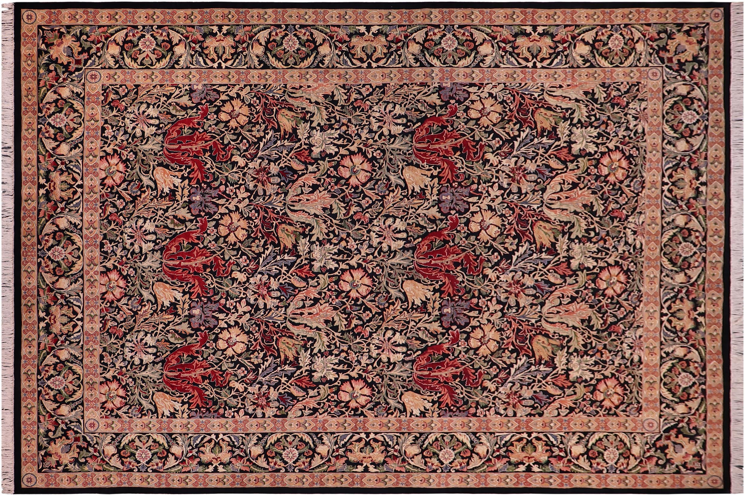 handmade Transitional Gulshanayub Black Black Hand Knotted RECTANGLE 100% WOOL area rug 9x12