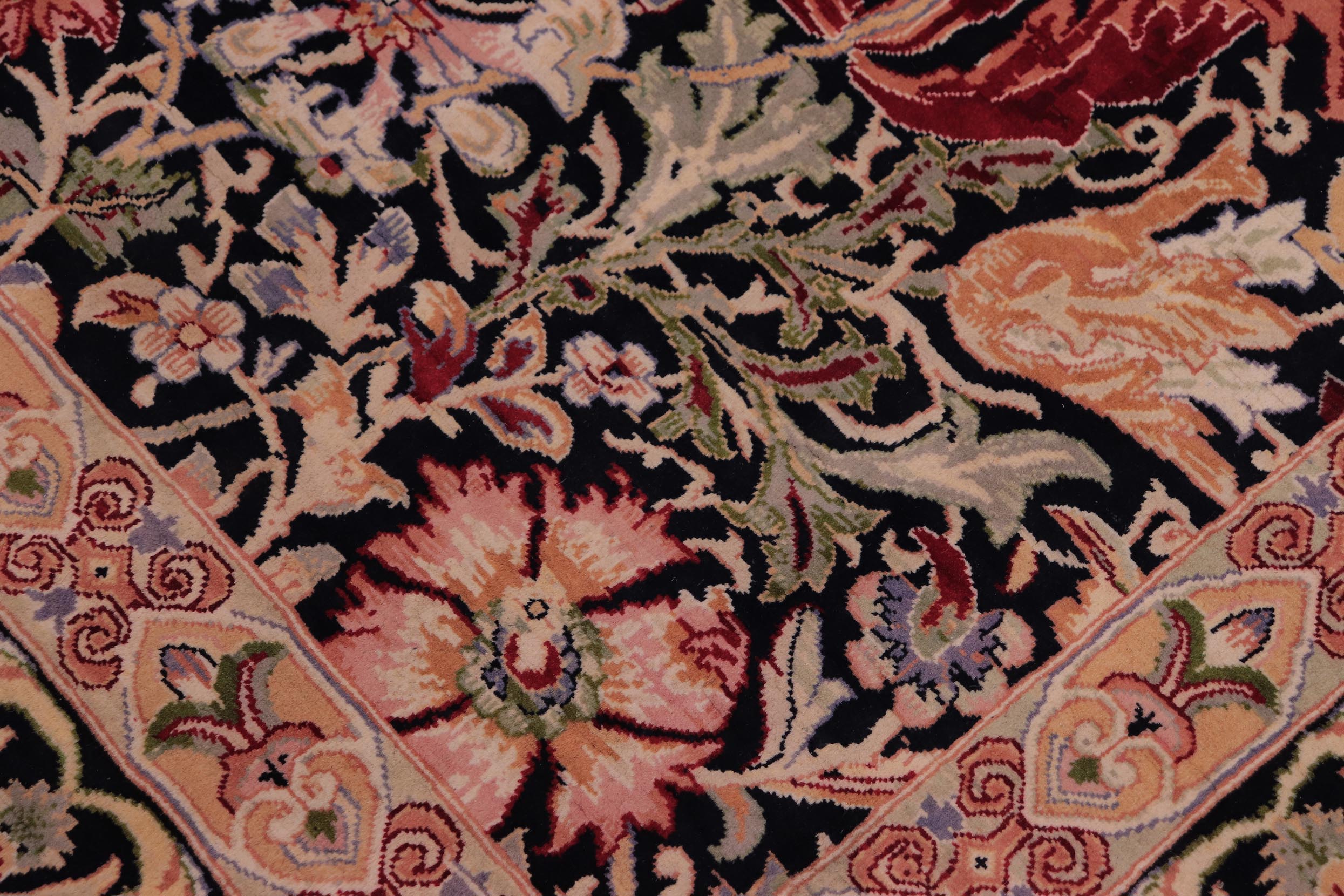 handmade Transitional Gulshanayub Black Black Hand Knotted RECTANGLE 100% WOOL area rug 9x12