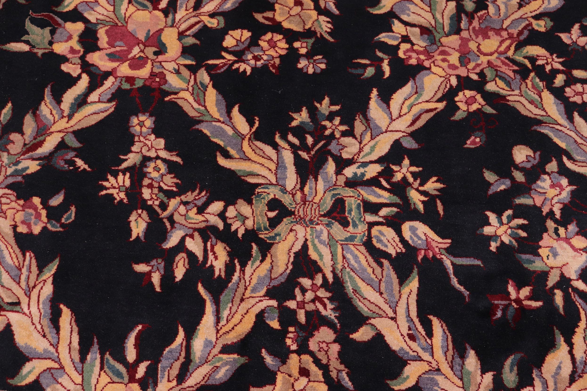 handmade Transitional Basan Black Black Hand Knotted RECTANGLE 100% WOOL area rug 9x12