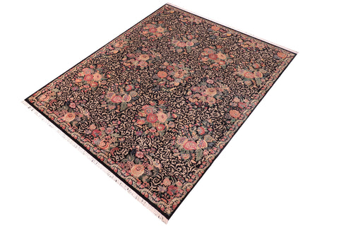 handmade Transitional Akbar Black Black Hand Knotted RECTANGLE 100% WOOL area rug 9x12