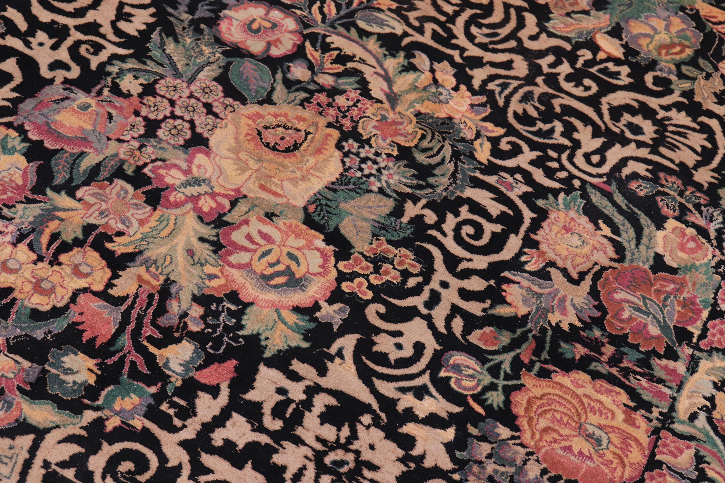 handmade Transitional Akbar Black Black Hand Knotted RECTANGLE 100% WOOL area rug 9x12