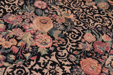 handmade Transitional Akbar Black Black Hand Knotted RECTANGLE 100% WOOL area rug 9x12