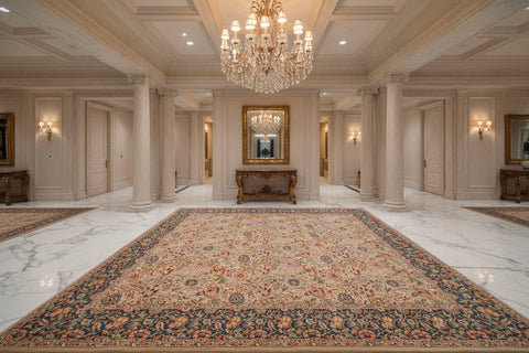 handmade Transitional Irfan Lt. Gray Teal Green Hand Knotted RECTANGLE 100% WOOL area rug 9x12