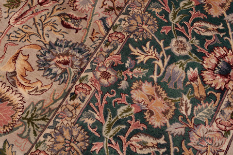 handmade Transitional Irfan Lt. Gray Teal Green Hand Knotted RECTANGLE 100% WOOL area rug 9x12
