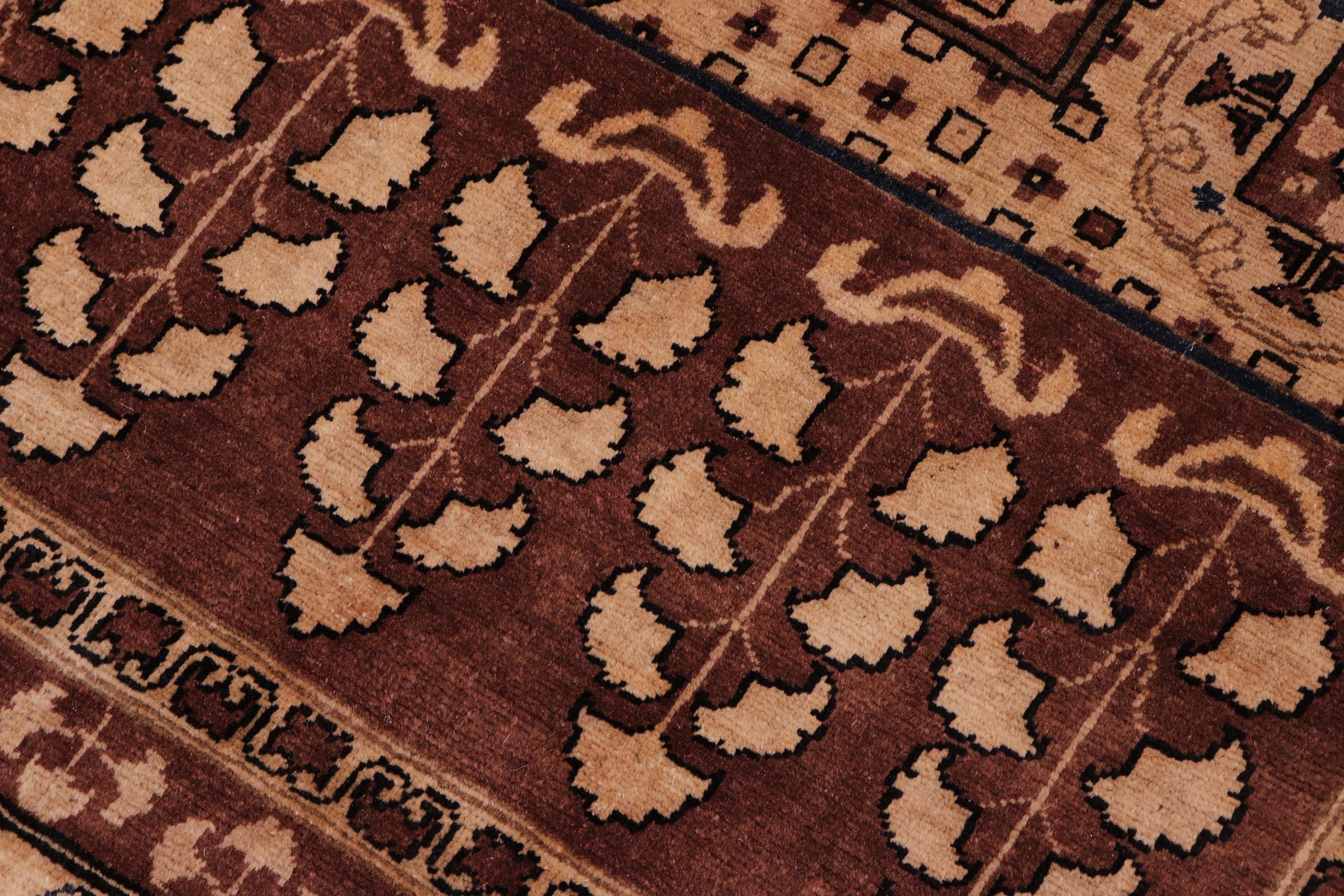 handmade Traditional Kafkaz Brown Tan Hand Knotted RECTANGLE 100% WOOL area rug 8' x 10'