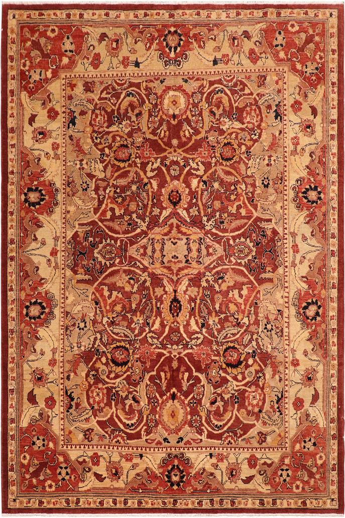 handmade Traditional Kafkaz Red Beige Hand Knotted RECTANGLE 100% WOOL area rug 8 x 10