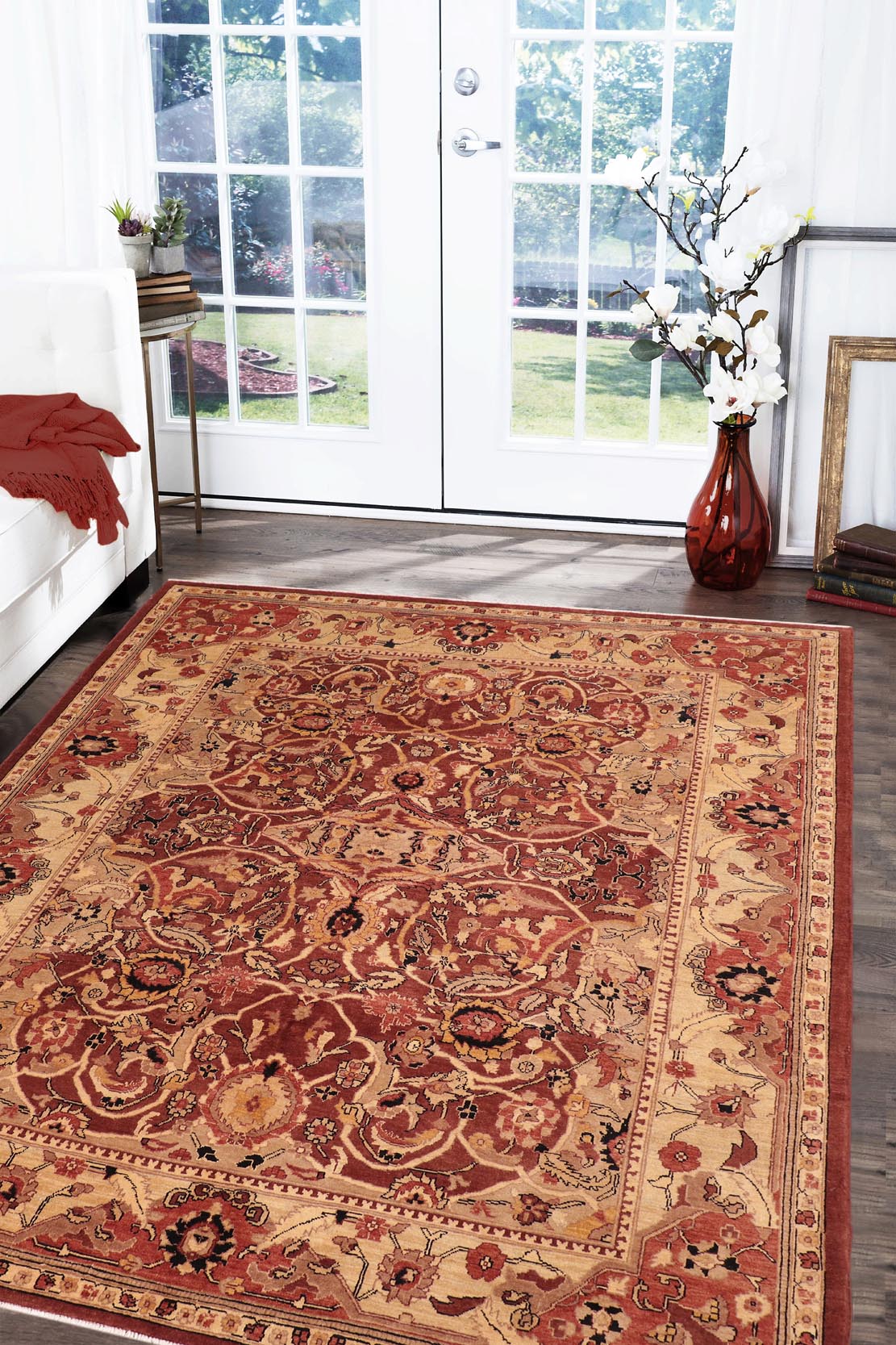 handmade Traditional Kafkaz Red Beige Hand Knotted RECTANGLE 100% WOOL area rug 8' x 10'