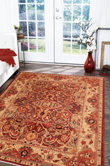 handmade Traditional Kafkaz Red Beige Hand Knotted RECTANGLE 100% WOOL area rug 8 x 10
