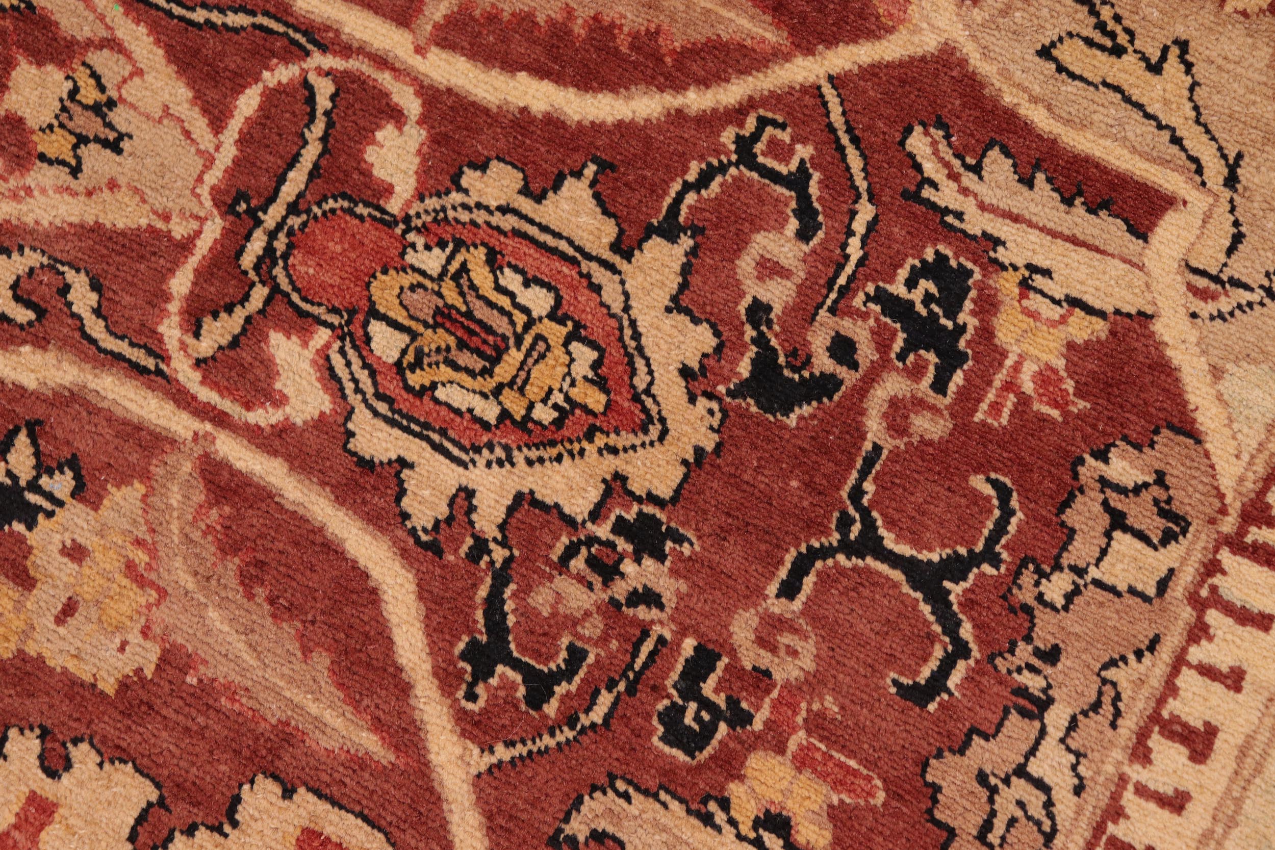 handmade Traditional Kafkaz Red Beige Hand Knotted RECTANGLE 100% WOOL area rug 8' x 10'