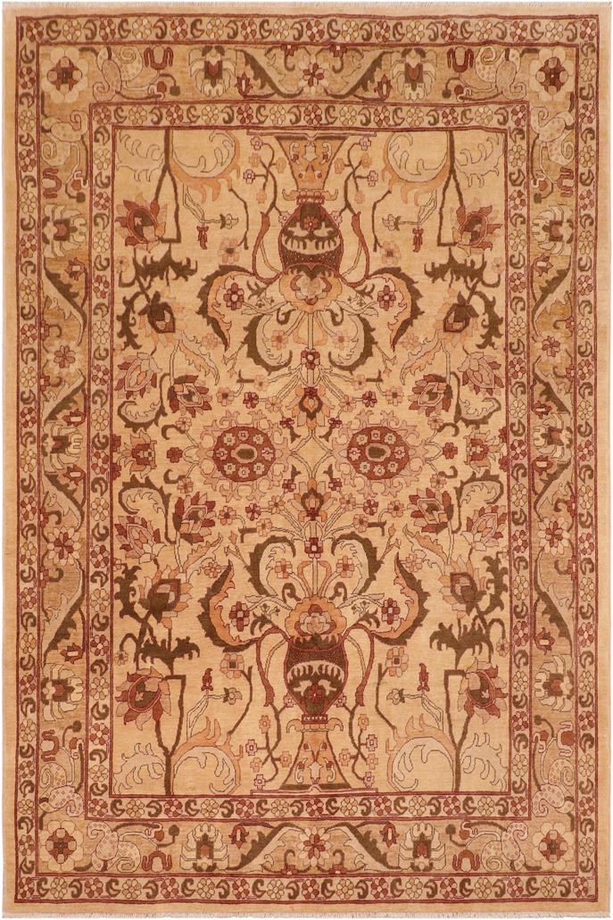 handmade Traditional Kafkaz Tan Red Hand Knotted RECTANGLE 100% WOOL area rug 8 x 10
