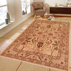 handmade Traditional Kafkaz Tan Red Hand Knotted RECTANGLE 100% WOOL area rug 8 x 10