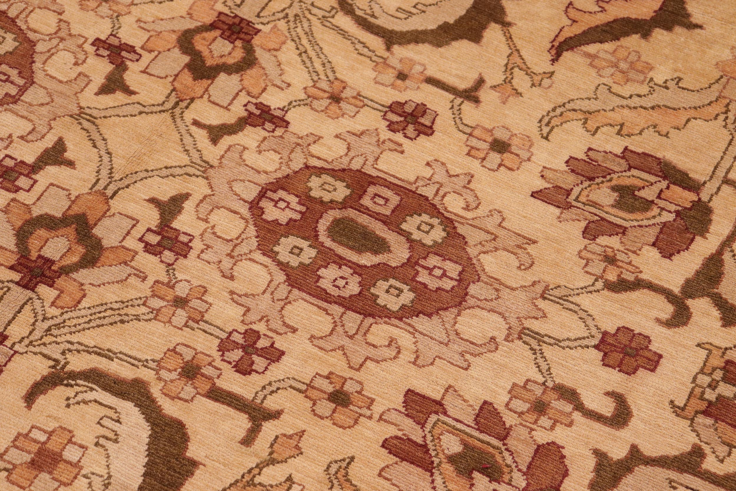 handmade Traditional Kafkaz Tan Red Hand Knotted RECTANGLE 100% WOOL area rug 8x10