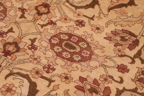 handmade Traditional Kafkaz Tan Red Hand Knotted RECTANGLE 100% WOOL area rug 8x10