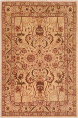 handmade Traditional Kafkaz Tan Red Hand Knotted RECTANGLE 100% WOOL area rug 8 x 10
