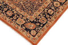 handmade Traditional Kafkaz Rust Blue Hand Knotted RECTANGLE 100% WOOL area rug 8 x 10