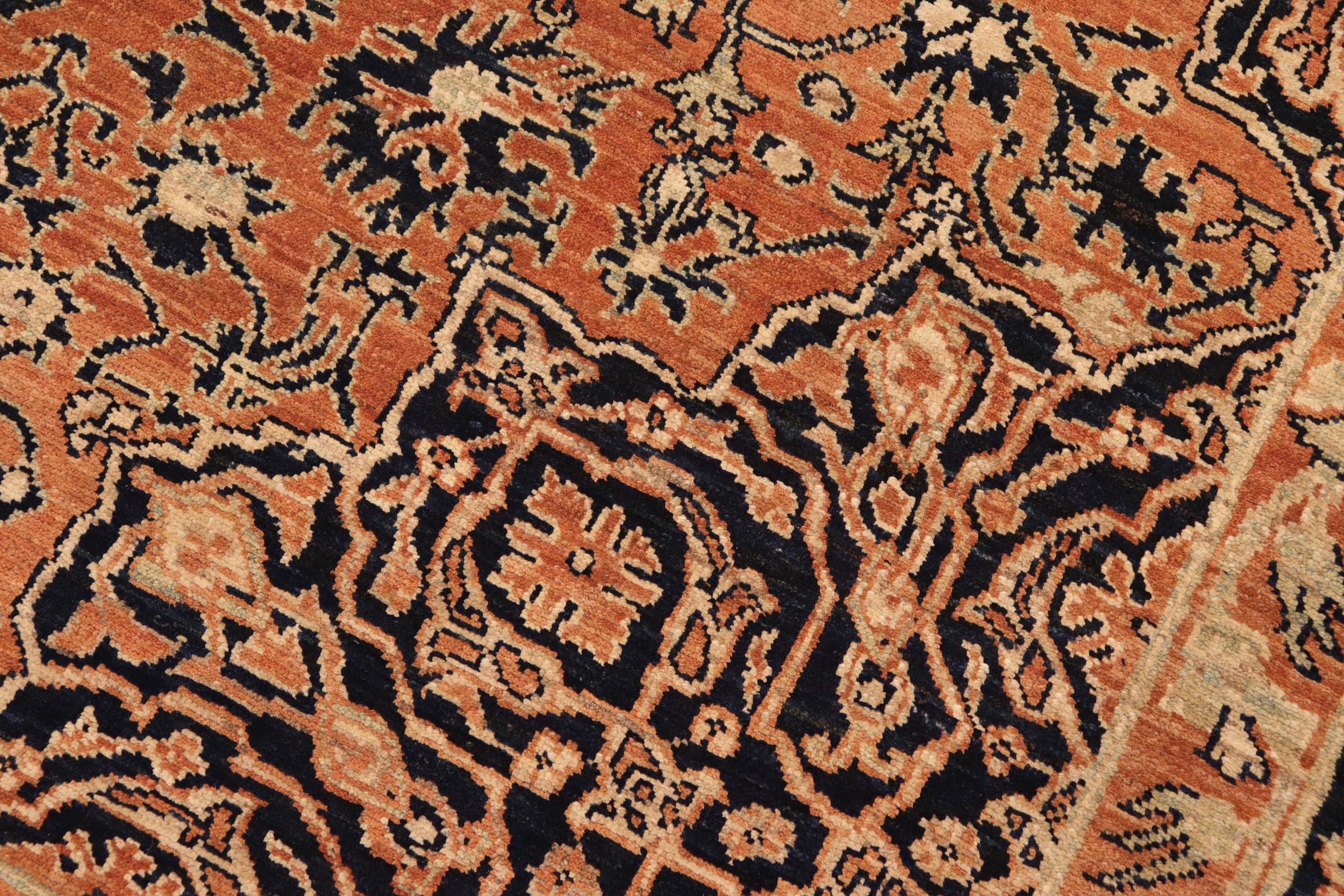 handmade Traditional Kafkaz Rust Blue Hand Knotted RECTANGLE 100% WOOL area rug 8' x 10'