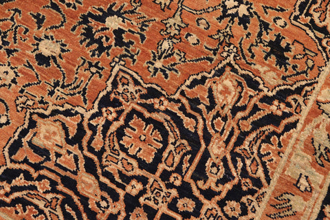 handmade Traditional Kafkaz Rust Blue Hand Knotted RECTANGLE 100% WOOL area rug 8' x 10'