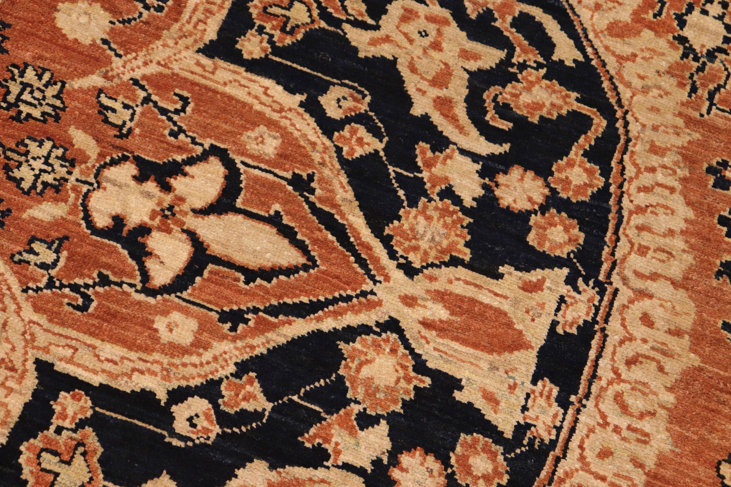 handmade Traditional Kafkaz Rust Blue Hand Knotted RECTANGLE 100% WOOL area rug 8' x 10'