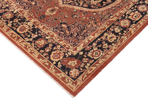 handmade Traditional Kafkaz Rust Blue Hand Knotted RECTANGLE 100% WOOL area rug 8' x 9'