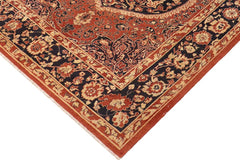 handmade Traditional Kafkaz Rust Blue Hand Knotted RECTANGLE 100% WOOL area rug 8 x 9