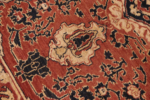 handmade Traditional Kafkaz Rust Blue Hand Knotted RECTANGLE 100% WOOL area rug 8' x 9'