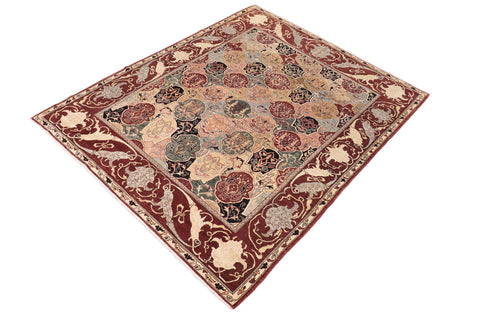 handmade Transitional Kafkaz Beige Brown Hand Knotted RECTANGLE 100% WOOL area rug 8' x 10'