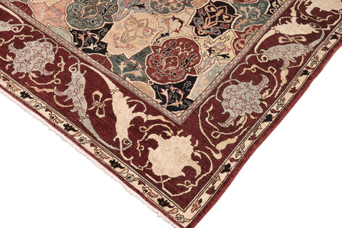 handmade Transitional Kafkaz Beige Brown Hand Knotted RECTANGLE 100% WOOL area rug 8' x 10'