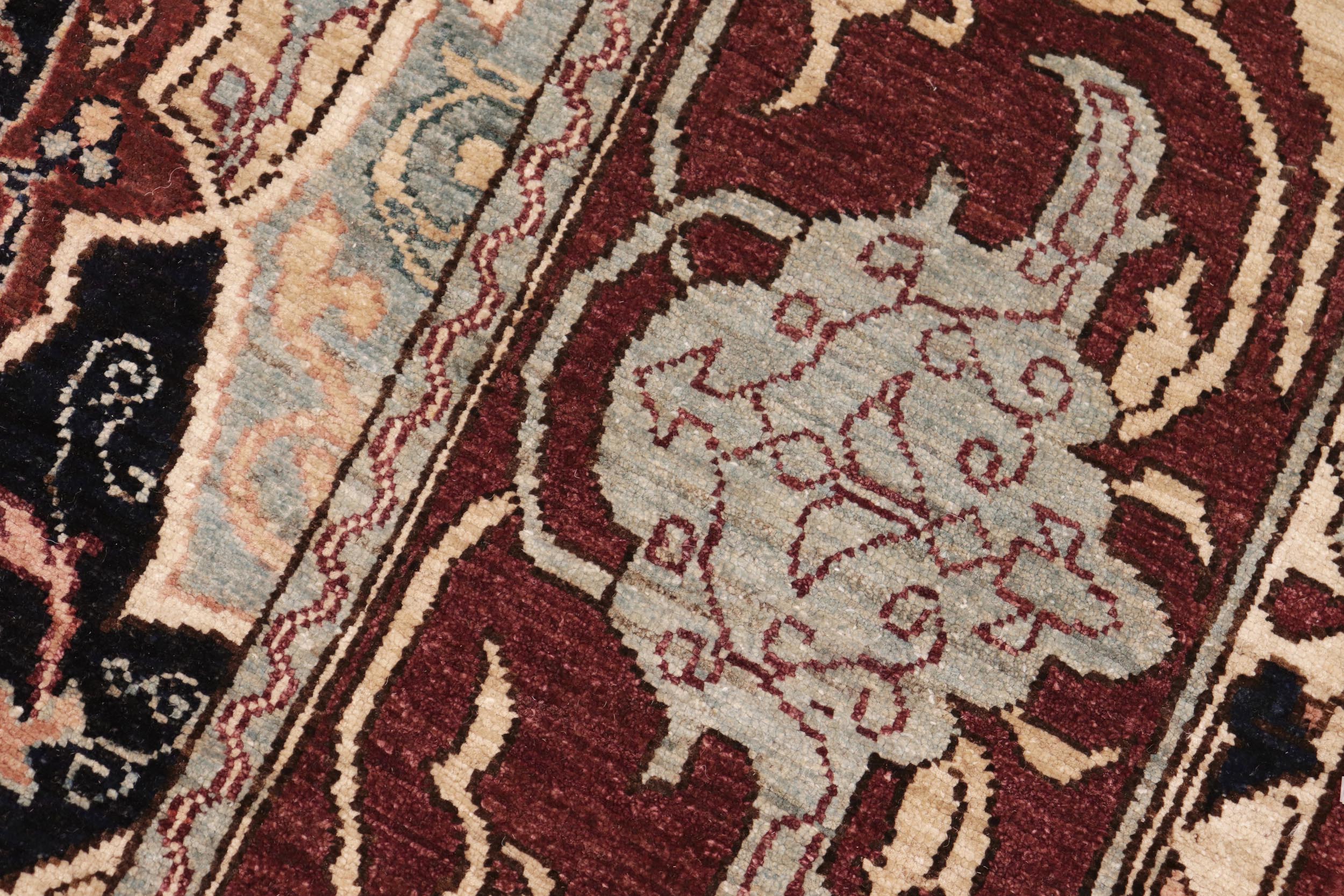 handmade Transitional Kafkaz Beige Brown Hand Knotted RECTANGLE 100% WOOL area rug 8' x 10'