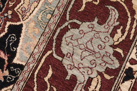 handmade Transitional Kafkaz Beige Brown Hand Knotted RECTANGLE 100% WOOL area rug 8' x 10'