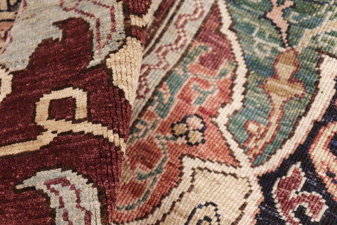 handmade Transitional Kafkaz Beige Brown Hand Knotted RECTANGLE 100% WOOL area rug 8' x 10'