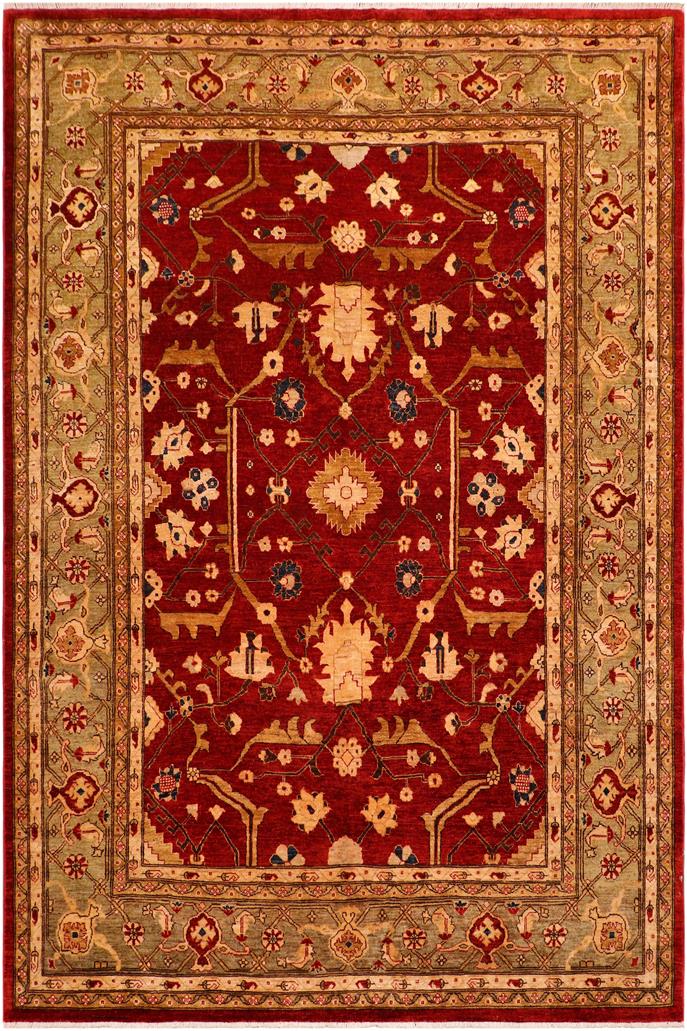handmade Traditional Kafkaz Red Green Hand Knotted RECTANGLE 100% WOOL area rug 8 x 10