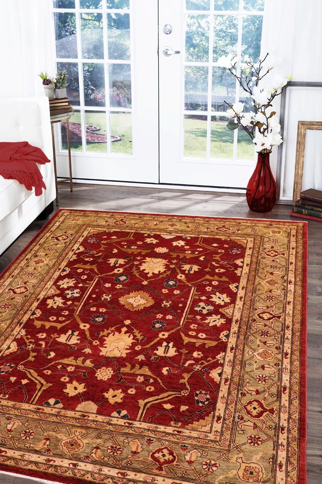 handmade Traditional Kafkaz Red Green Hand Knotted RECTANGLE 100% WOOL area rug 8x10