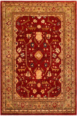 handmade Traditional Kafkaz Red Green Hand Knotted RECTANGLE 100% WOOL area rug 8 x 10