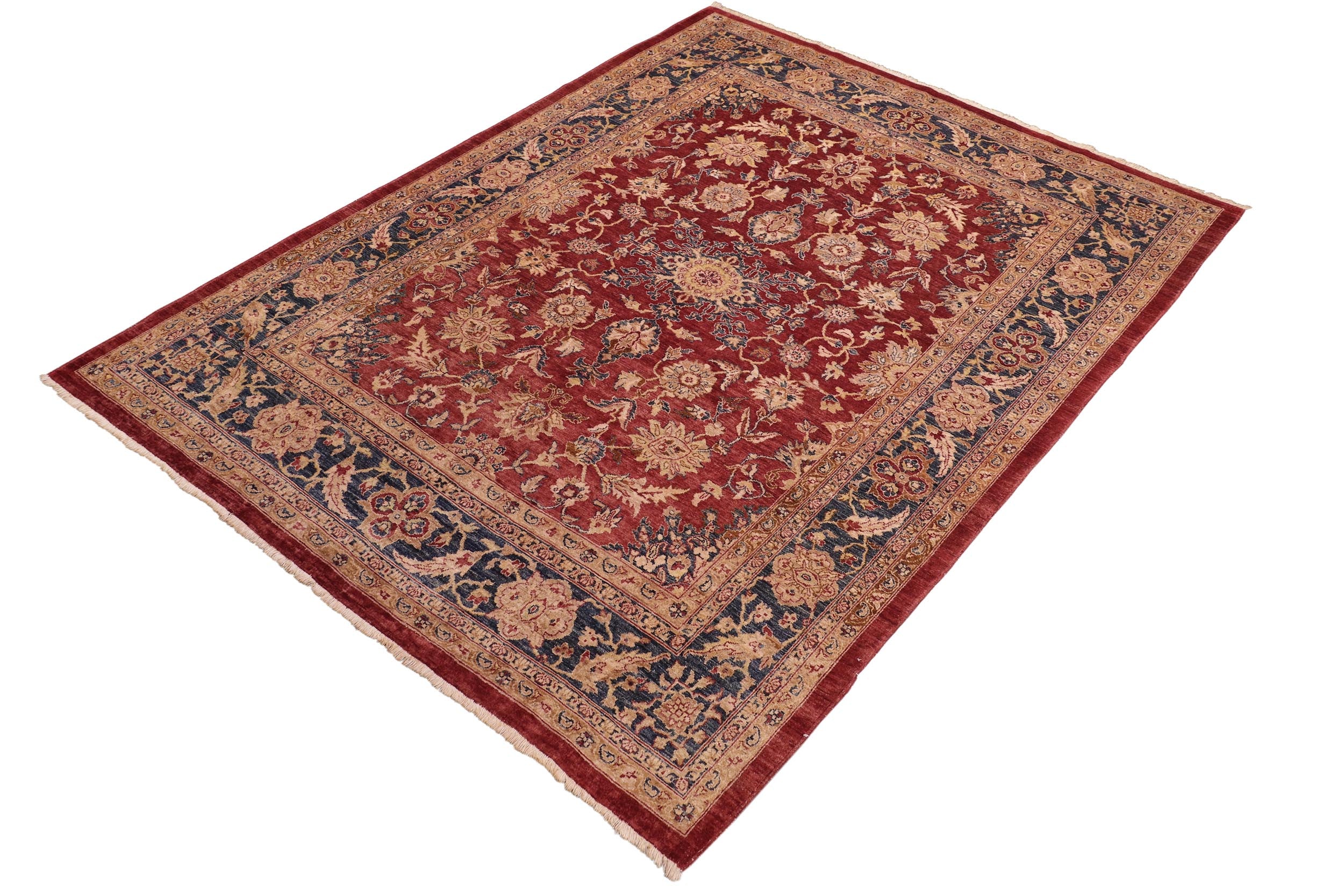 handmade Traditional Kafkaz Red Blue Hand Knotted RECTANGLE 100% WOOL area rug 8' x 10'