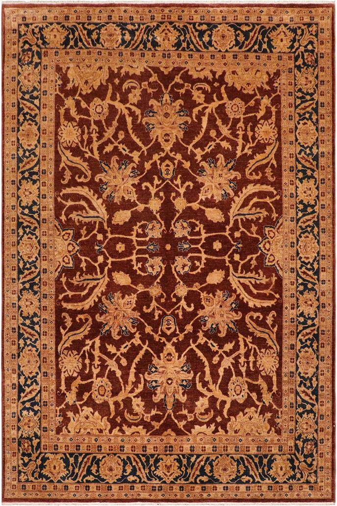 handmade Traditional Kafkaz Brown Blue Hand Knotted RECTANGLE 100% WOOL area rug 8 x 11