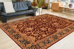 handmade Traditional Kafkaz Brown Blue Hand Knotted RECTANGLE 100% WOOL area rug 8 x 11