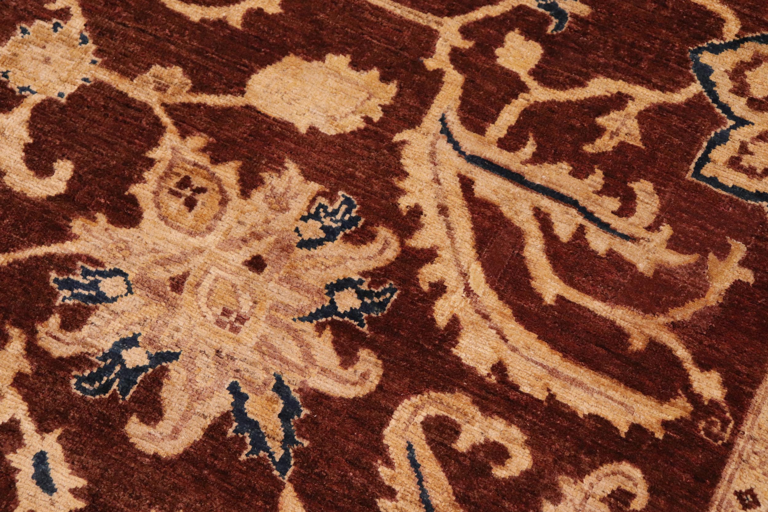 handmade Traditional Kafkaz Brown Blue Hand Knotted RECTANGLE 100% WOOL area rug 8x11