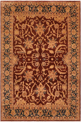 handmade Traditional Kafkaz Brown Blue Hand Knotted RECTANGLE 100% WOOL area rug 8 x 11