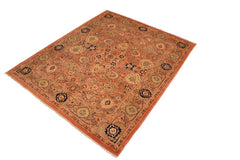handmade Traditional Kafkaz Rust Brown Hand Knotted RECTANGLE 100% WOOL area rug 8 x 10