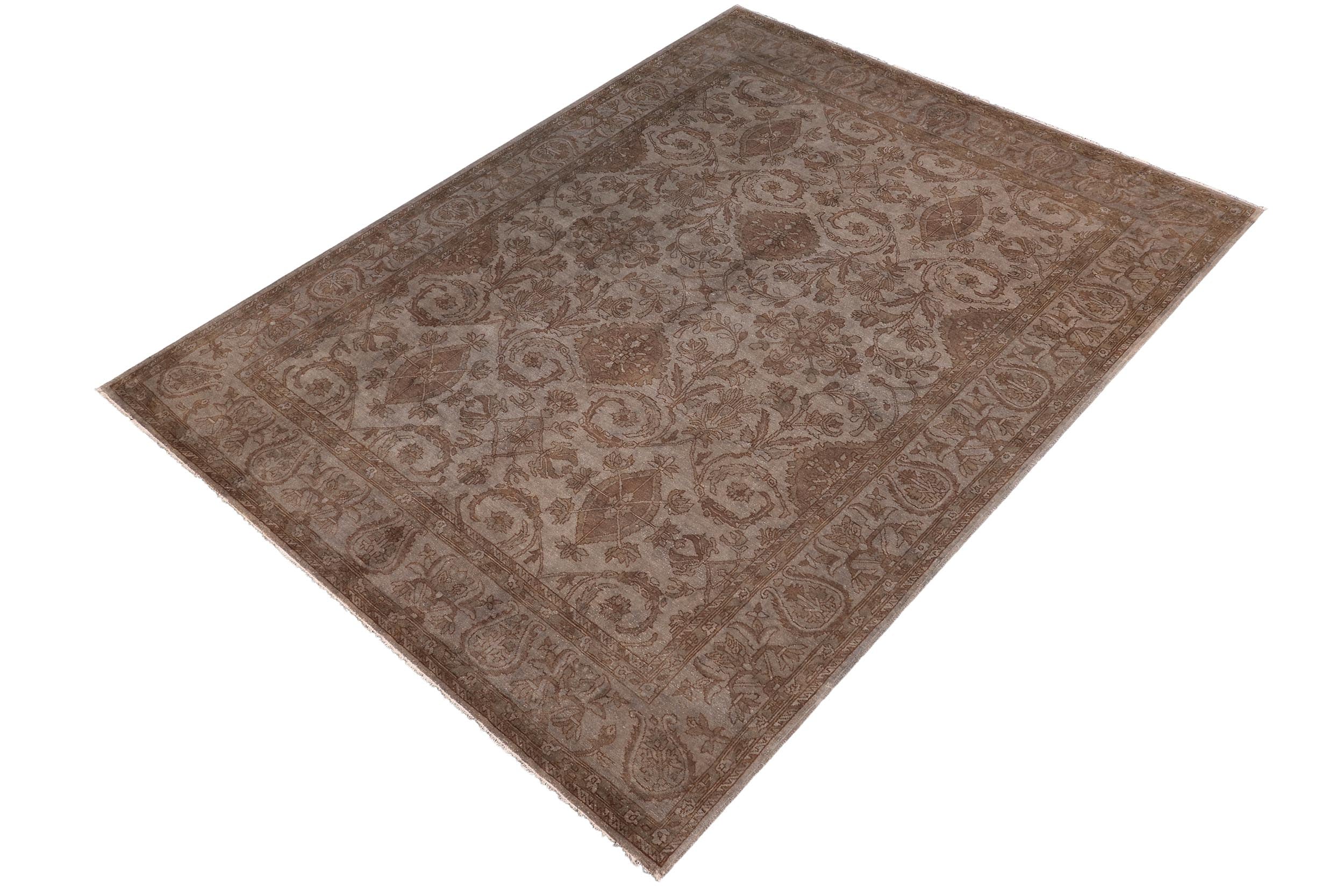 handmade Over Dyed Over Dyed Gray Gray Hand Knotted RECTANGLE 100% WOOL area rug 8' x 10'