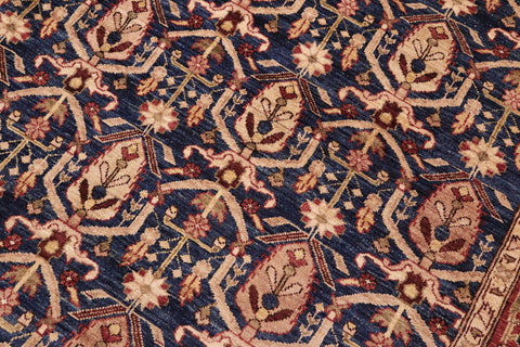 handmade Transitional Kafkaz Blue Red Hand Knotted RECTANGLE 100% WOOL area rug 8' x 10'