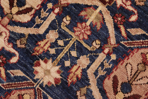 handmade Transitional Kafkaz Blue Red Hand Knotted RECTANGLE 100% WOOL area rug 8' x 10'