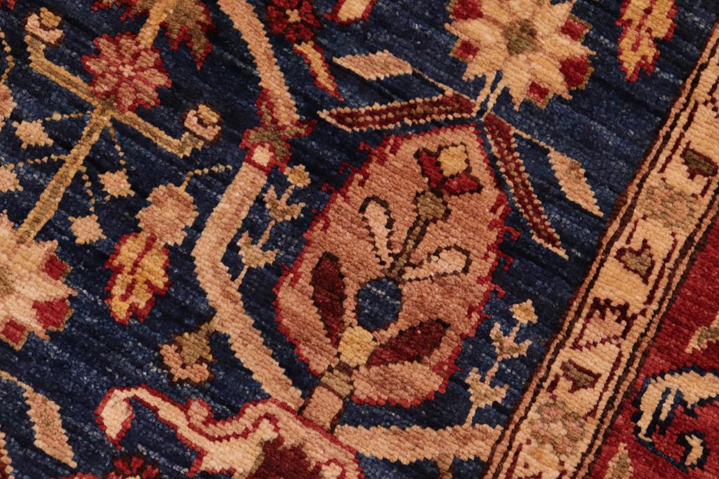 handmade Transitional Kafkaz Blue Red Hand Knotted RECTANGLE 100% WOOL area rug 8 x 10