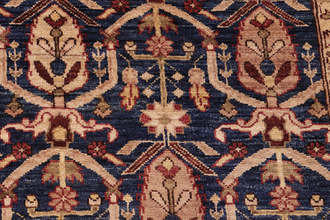 handmade Transitional Kafkaz Blue Red Hand Knotted RECTANGLE 100% WOOL area rug 8' x 10'