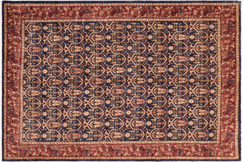 Eclectic Ziegler Gracie Blue/Red Wool Rug - 8'4'' x 10'1''