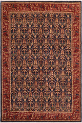 handmade Transitional Kafkaz Blue Red Hand Knotted RECTANGLE 100% WOOL area rug 8 x 10