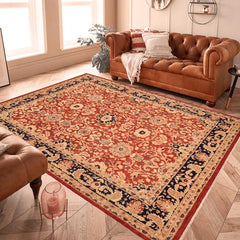 handmade Traditional Kafkaz Rust Blue Hand Knotted RECTANGLE 100% WOOL area rug 8 x 10
